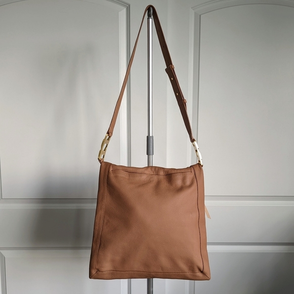 rag & bone Olympus Hobo Large Shoulder Pebbled Leather Nubuck Honey Beige NWOT - Picture 8 of 15